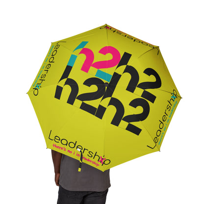 Leadership Branded Foldable Umbrella — "Leadership" Yellow Semi‑Automatic Travel Umbrella