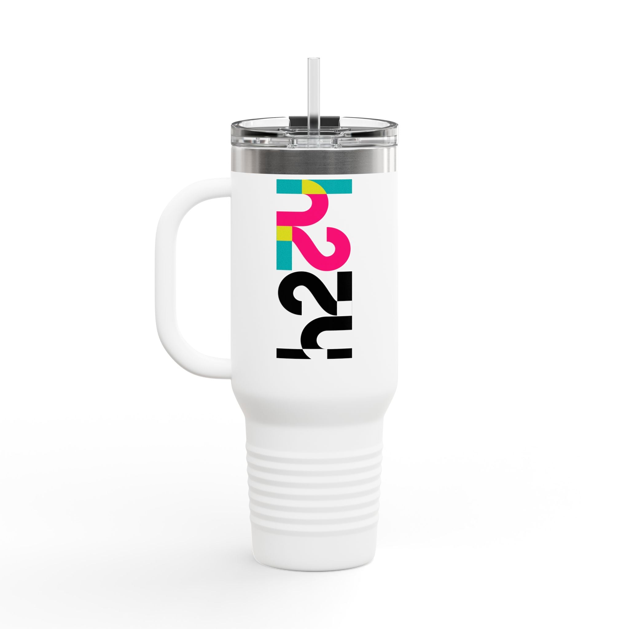 40oz Insulated Travel Mug — Colorful H2  Vertical Logo Tumbler