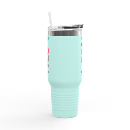 40oz Insulated Travel Mug — Colorful H2  Vertical Logo Tumbler