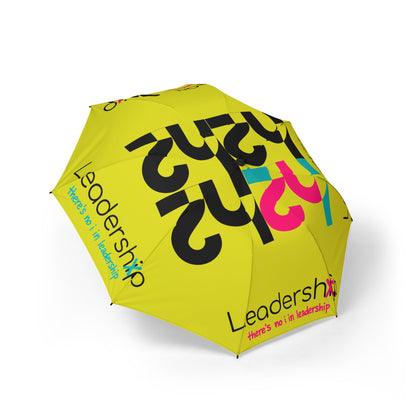 Leadership Branded Foldable Umbrella — "Leadership" Yellow Semi‑Automatic Travel Umbrella