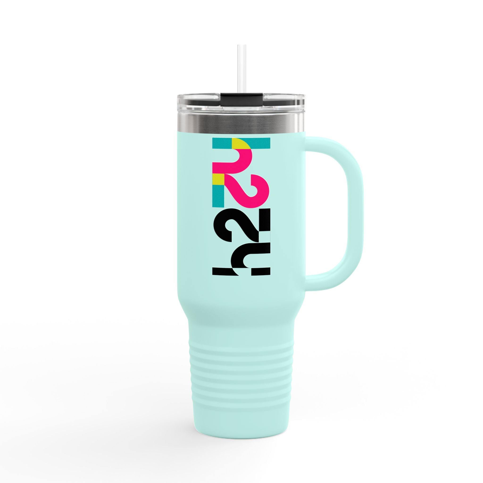 40oz Insulated Travel Mug — Colorful H2  Vertical Logo Tumbler