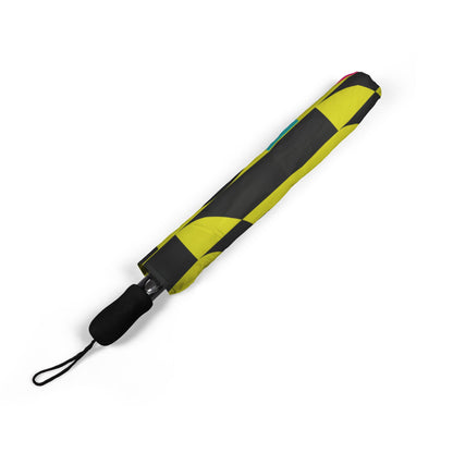 Leadership Branded Foldable Umbrella — "Leadership" Yellow Semi‑Automatic Travel Umbrella
