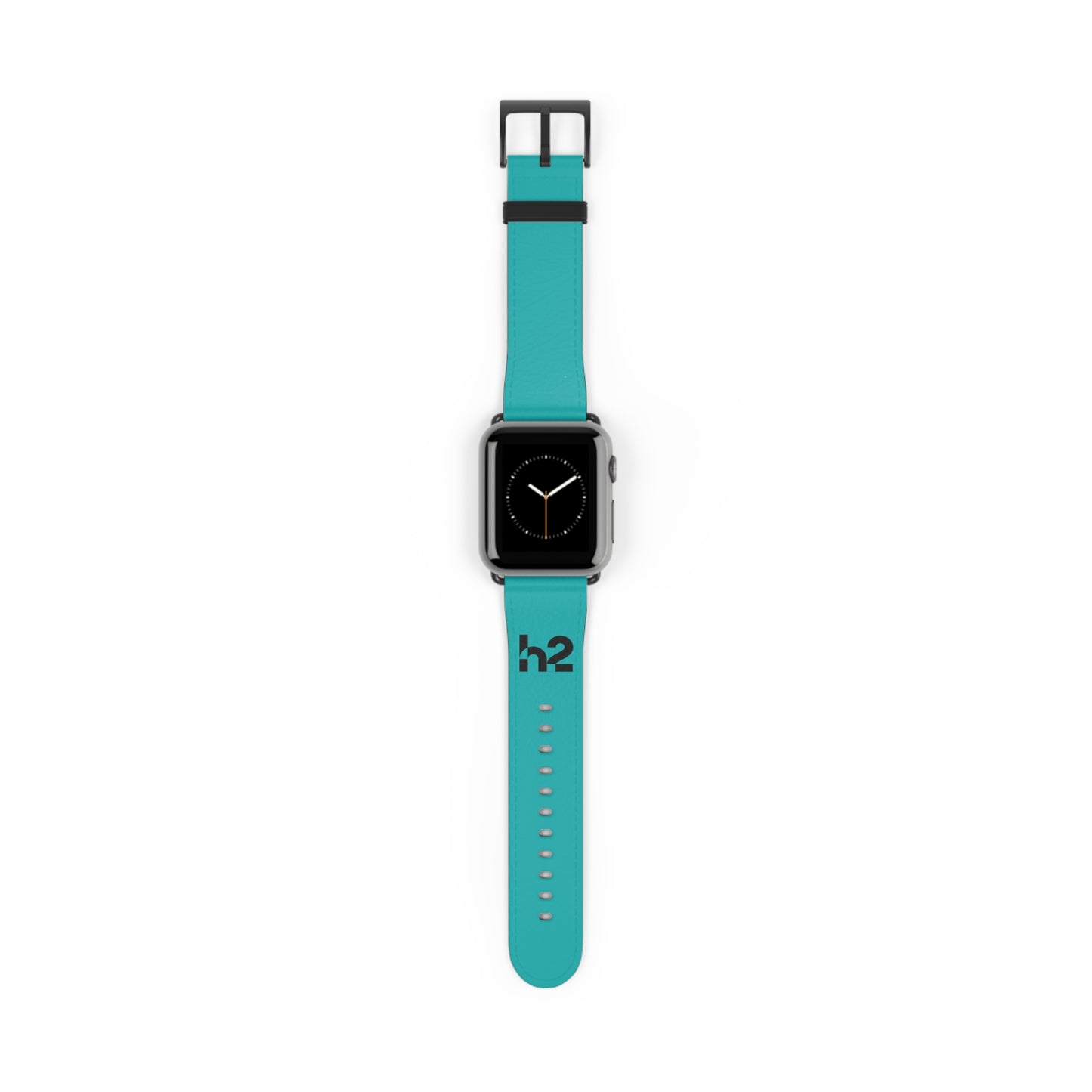 Turquoise Silicone Watch Band with 'h2' Accent — Comfortable Replacement Strap for Smartwatches