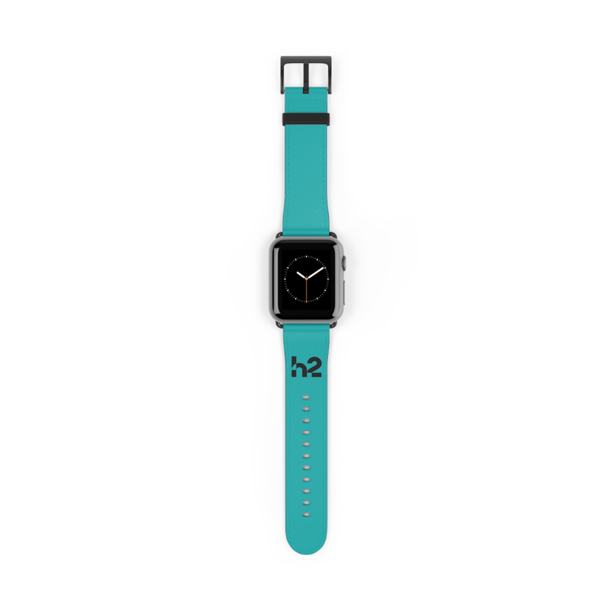 Turquoise Silicone Watch Band with 'h2' Accent — Comfortable Replacement Strap for Smartwatches