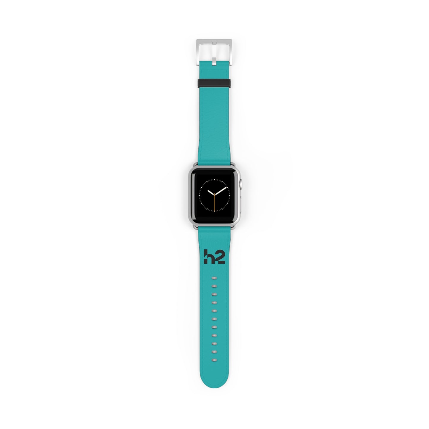 Turquoise Silicone Watch Band with 'h2' Accent — Comfortable Replacement Strap for Smartwatches