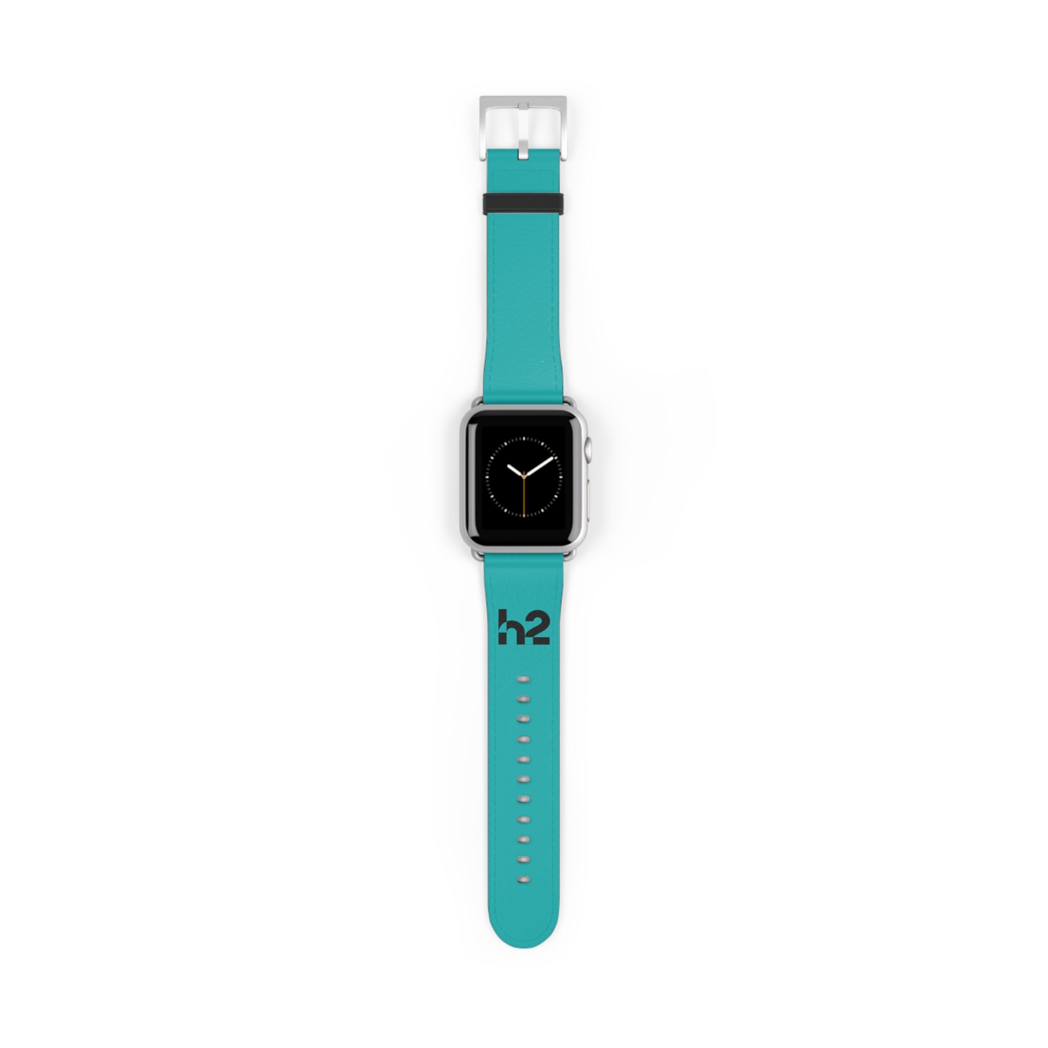 Turquoise Silicone Watch Band with 'h2' Accent — Comfortable Replacement Strap for Smartwatches