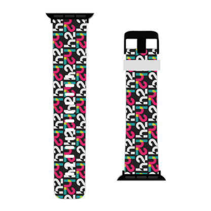 Colorful Retro Numbers Apple Watch Band — Bold Geometric Pattern