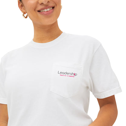 White Pocket T‑Shirt with Subtle Script Logo — Minimal Casual Tee
