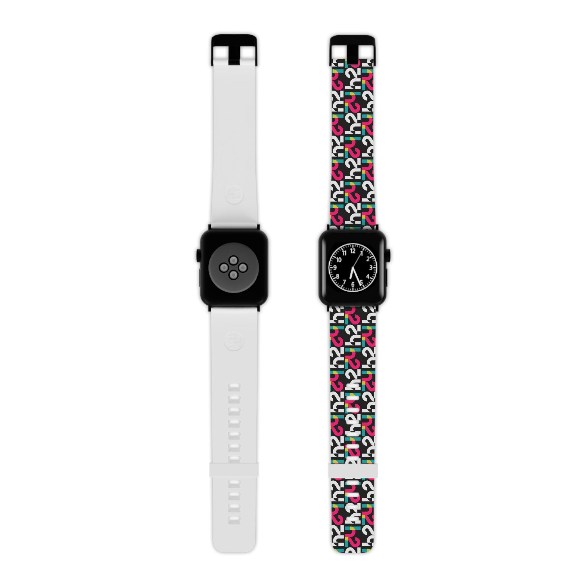 Colorful Retro Numbers Apple Watch Band — Bold Geometric Pattern