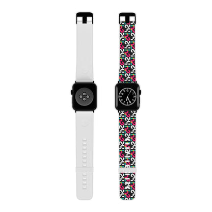 Colorful Retro Numbers Apple Watch Band — Bold Geometric Pattern