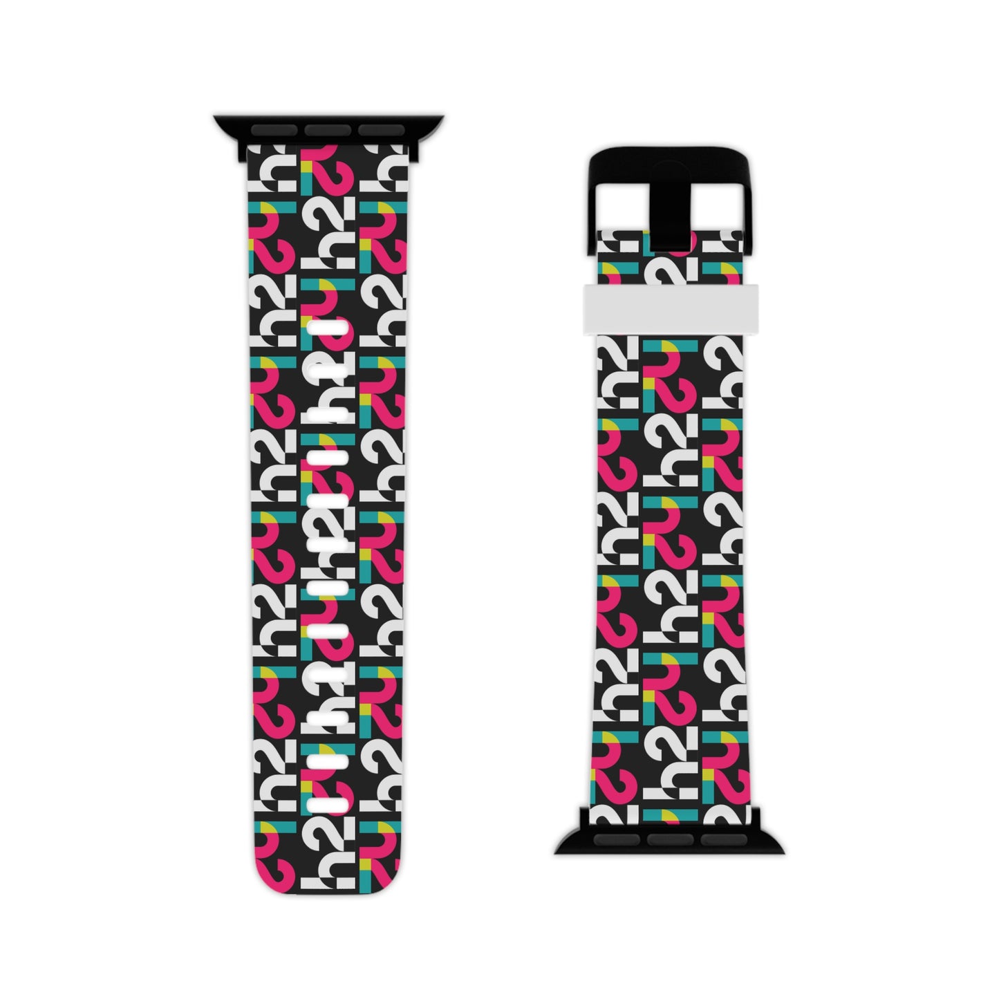 Colorful Retro Numbers Apple Watch Band — Bold Geometric Pattern