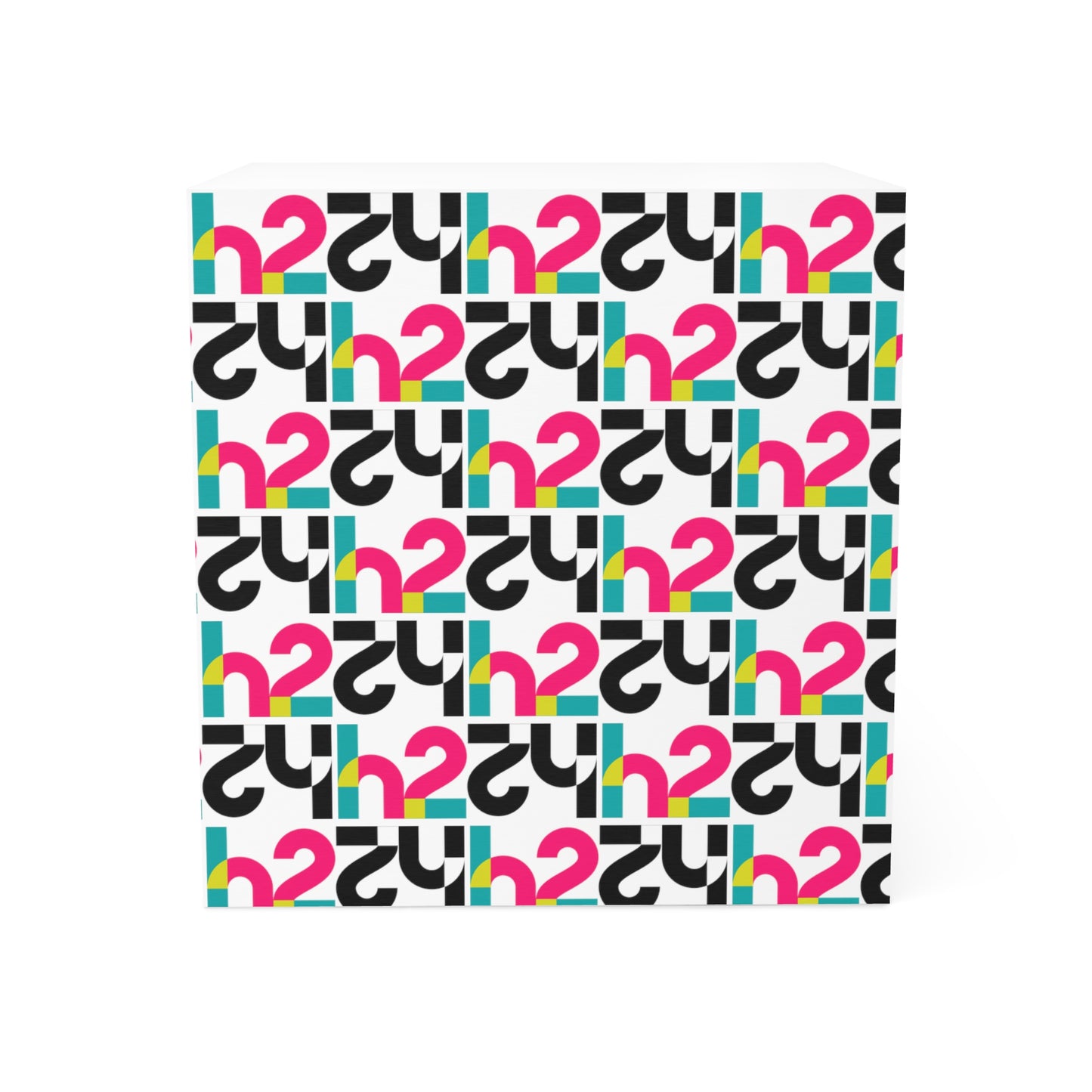 Retro Geometric Note Cube — Colorful Pattern Sticky Memo Cube