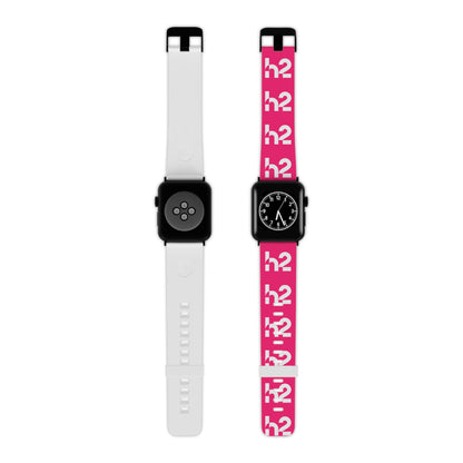 Bold Pink 'h2' Graphic Apple Watch Band — Patterned Silicone Replacement